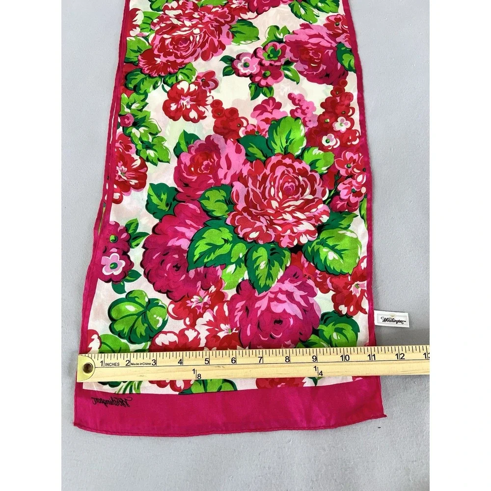 Vintage Rose 100% Silk Scarf Rectangle by Worthington Y2K‎ 52